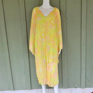NWT MODCLOTH Floral Accordion Pleated Silky Chiffon Dress Medium M
